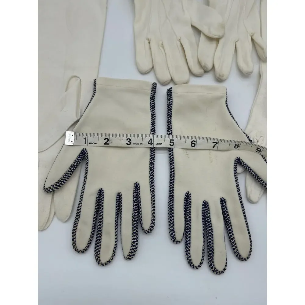 Vintage Cream White Gloves Lot of 4 Pairs Retro Costume Formal As Is